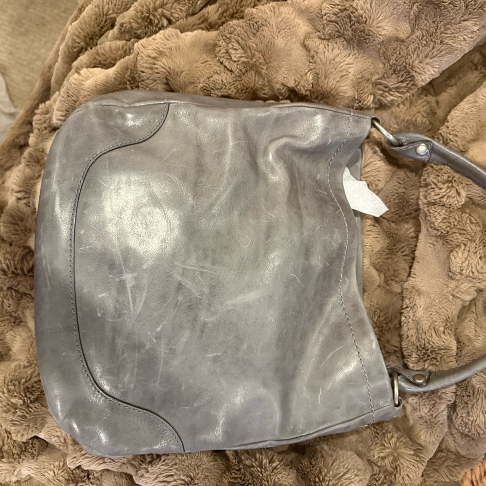 Frye Gray Leather Shoulder Bag